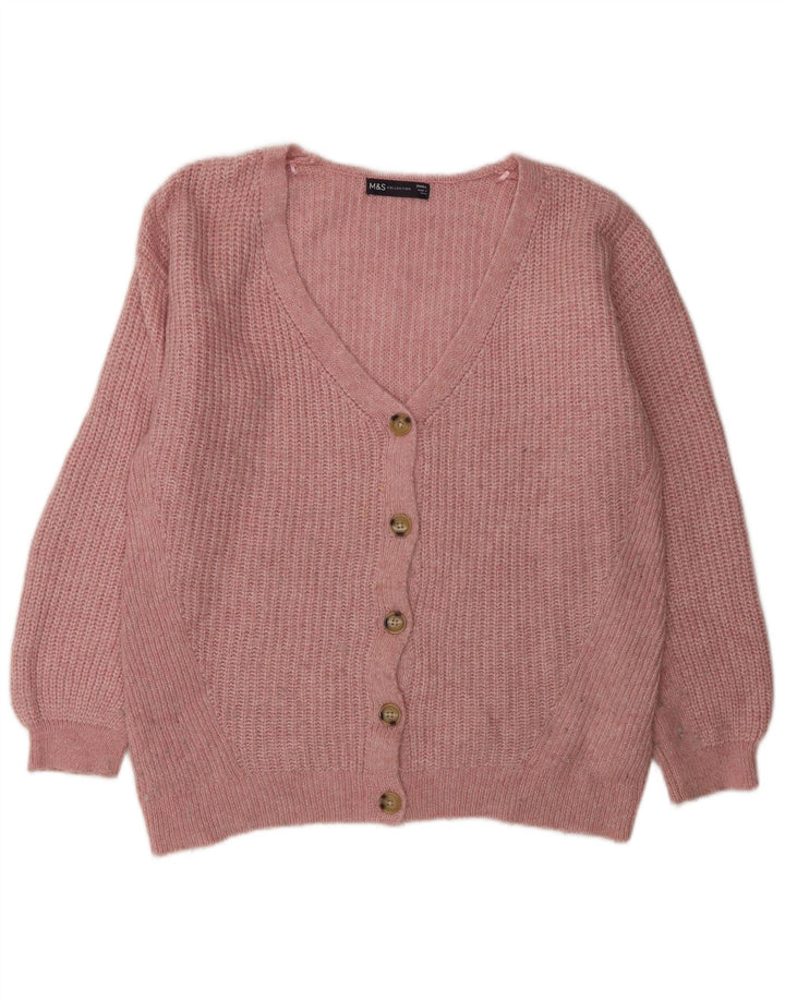 Marks & Spencer Damen-Strickjacke in Übergröße, Gr. 10, klein, rosa, Acryl