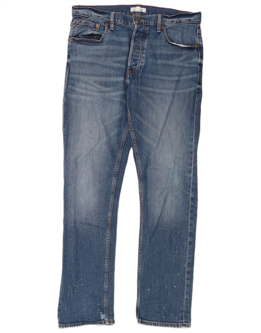 White Stuff Herren Distressed Slim Jeans W34 L31 Blaue Baumwolle
