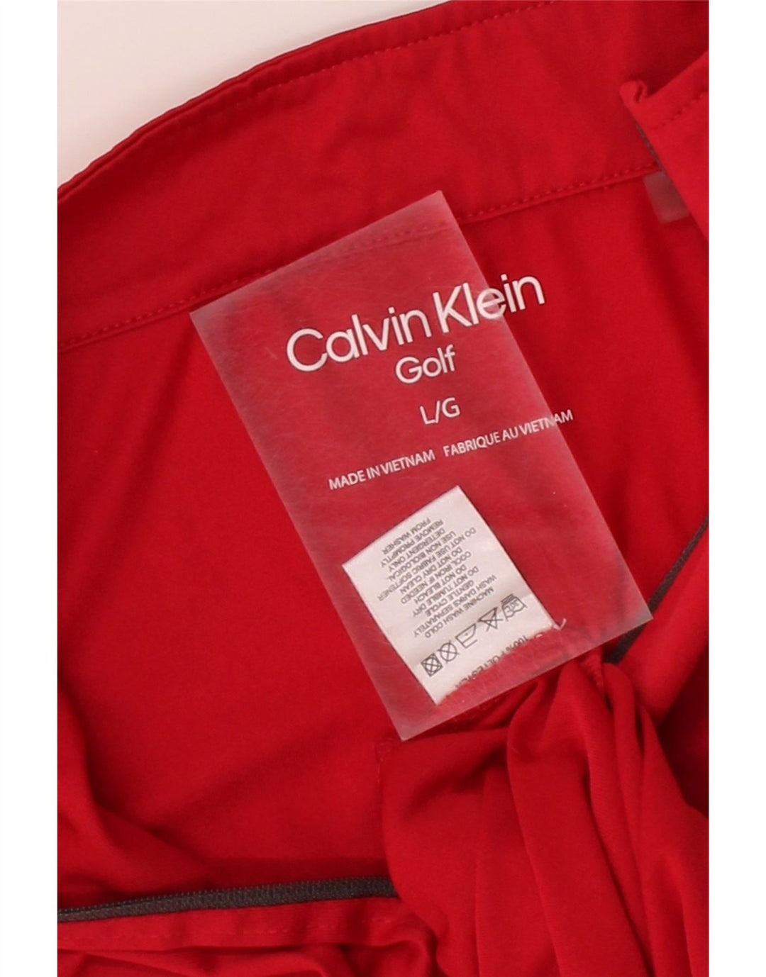 CALVIN KLEIN Mens Zip Neck Pullover Tracksuit Top Large Red Polyester Vintage Calvin Klein and Second-Hand Calvin Klein from Messina Hembry 