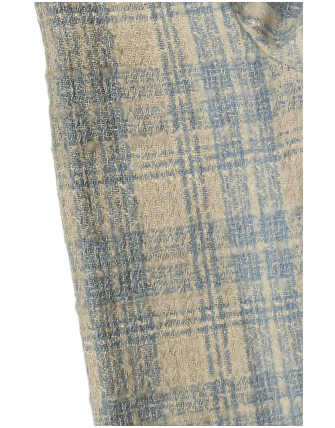 Vintage Damen 3-Knopf-Blazer-Jacke IT 42 mittelblau karierte Baumwolle