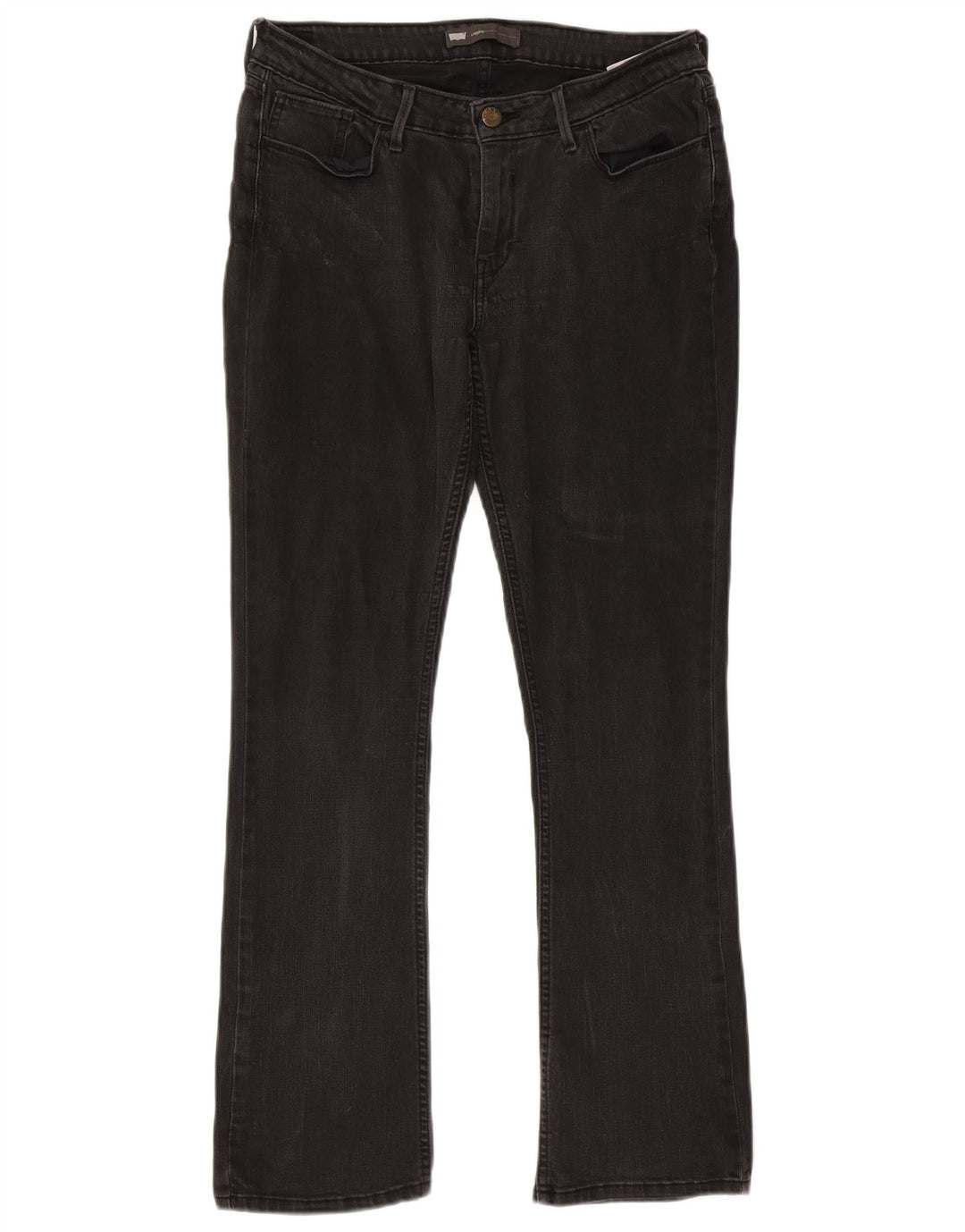 Levi's Damen-Leggings, Bootcut-Jeans, W32, L32, schwarze Baumwolle