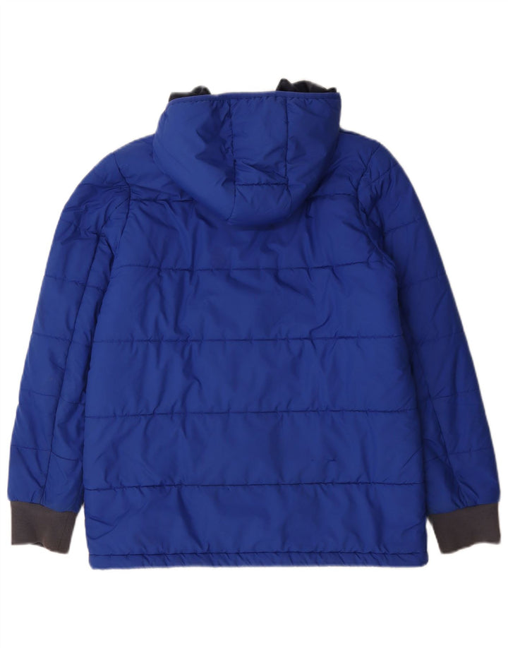 Adidas Wattierte Jacke mit Kapuze für Jungen, 13–14 Jahre, blaues Colourblock-Polyester