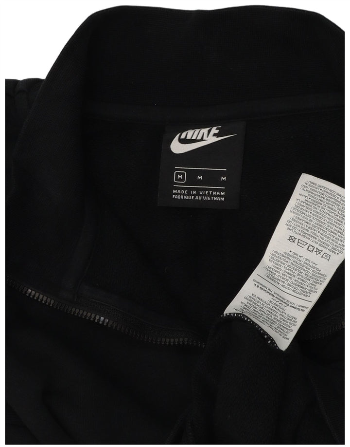 Nike Damen-Sweatshirt mit übergroßem Crop-Ausschnitt und Reißverschluss, Gr. 14, mittelschwarz