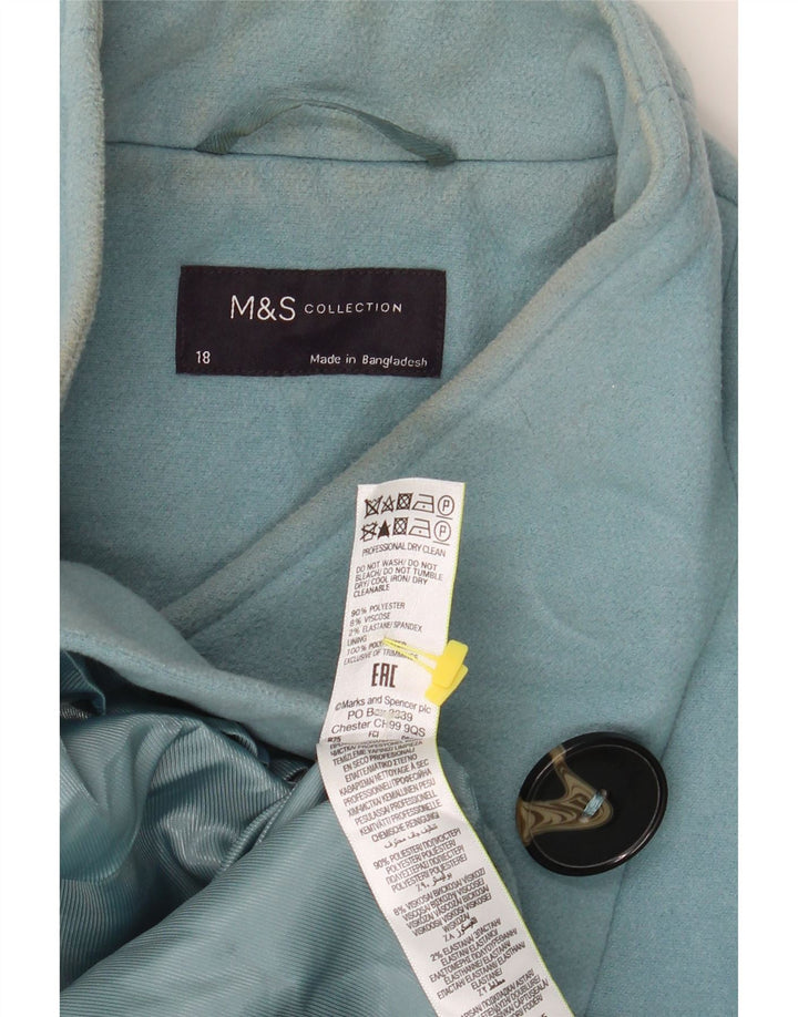Marks & Spencer Damen Loose Fit Mantel UK 18 XL Blau Polyester