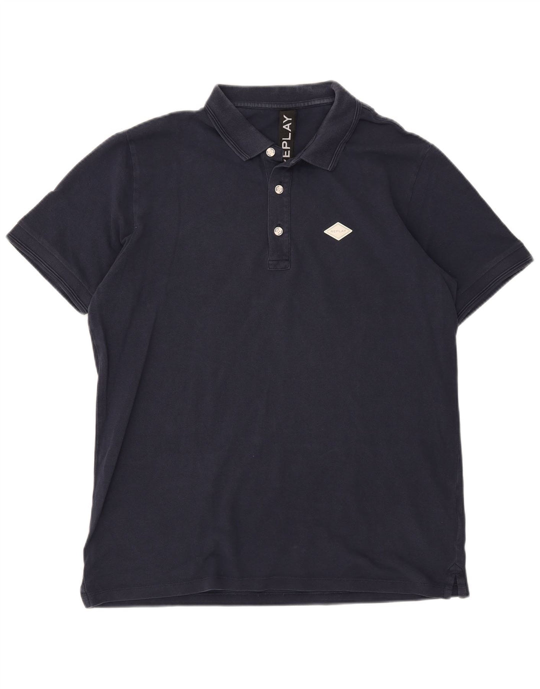 Replay Herren Poloshirt 2XL Marineblau Baumwolle