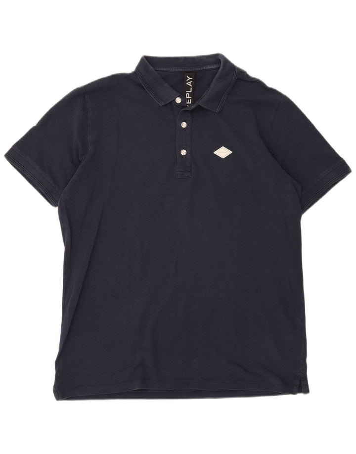 Replay Herren Poloshirt 2XL Marineblau Baumwolle