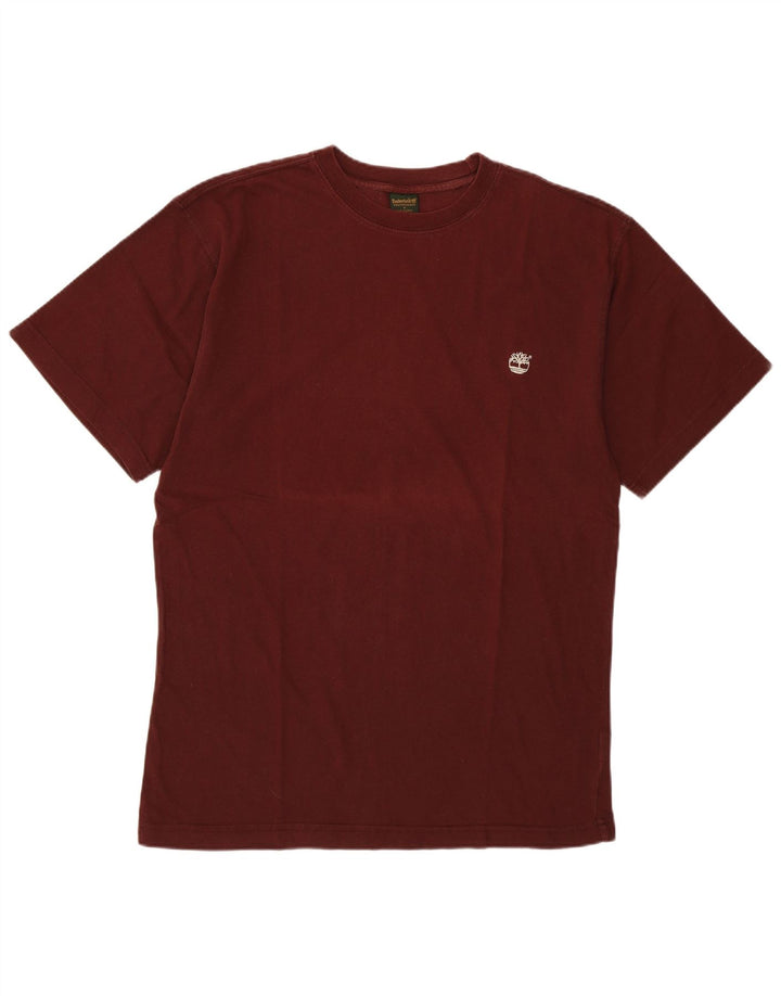 Timberland Herren T-Shirt Top Small Burgund Baumwolle