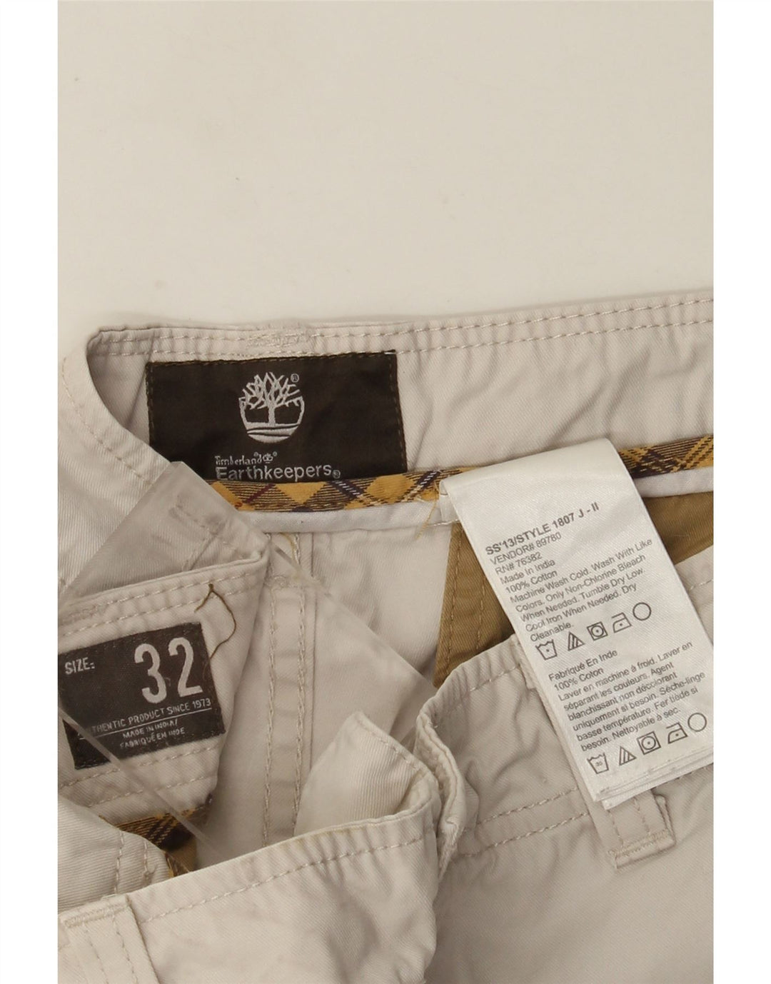 Timberland Herren Earthkeepers Chinoshorts W32 Mittelbeige Baumwolle