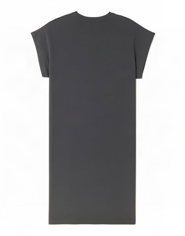 Zara Damen Übergroßes T-Shirt-Kleid UK 10 Small Graue Baumwolle
