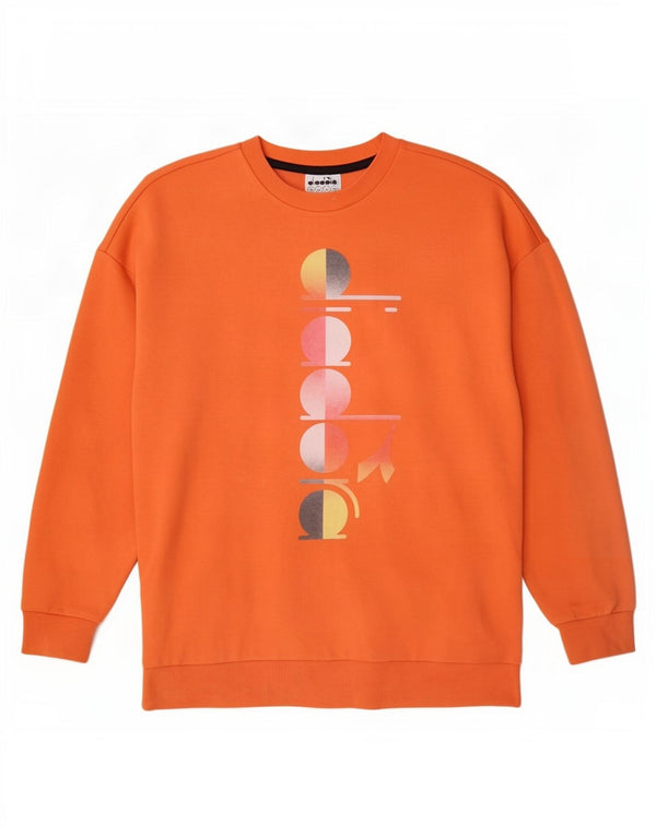 Diadora Damen Grafik-Sweatshirt-Pullover UK 20 2XL Orange Baumwolle