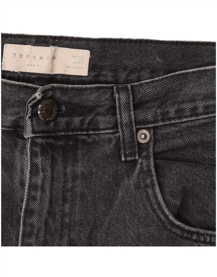 Topshop Damen Baggy Loose Jeans W30 L32 Schwarz Polyester