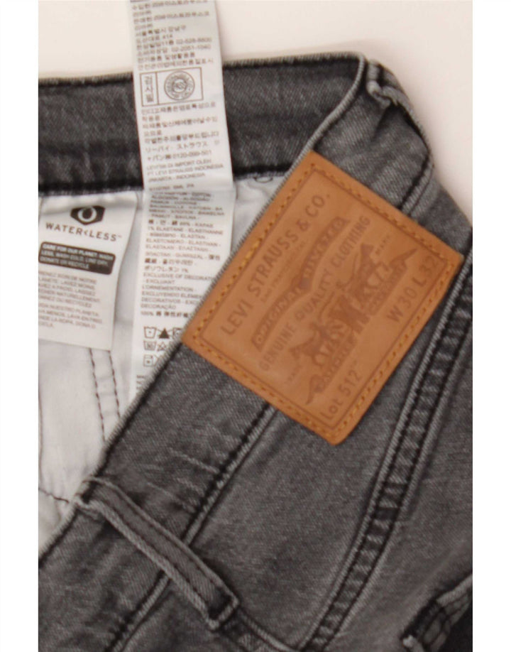 Levi's Damen 512 Slim Tapered Jeans W30 L32 Graue Baumwolle