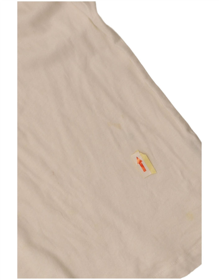 RALPH LAUREN Damen Bluse Top UK 10 Small Weiße Baumwolle