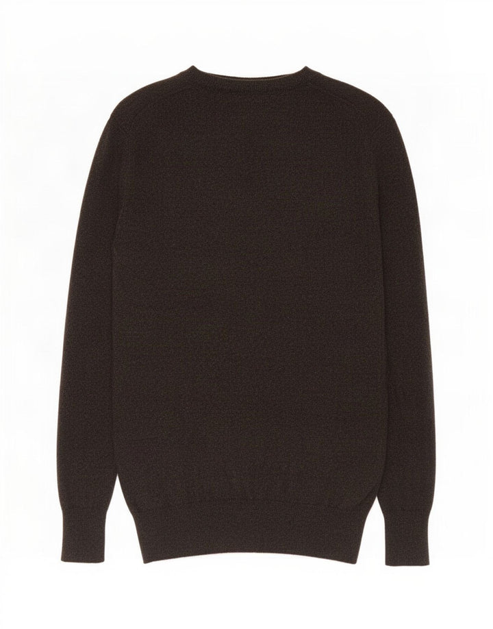Superdry Herren-Pullover mit V-Ausschnitt, groß, braune Baumwolle