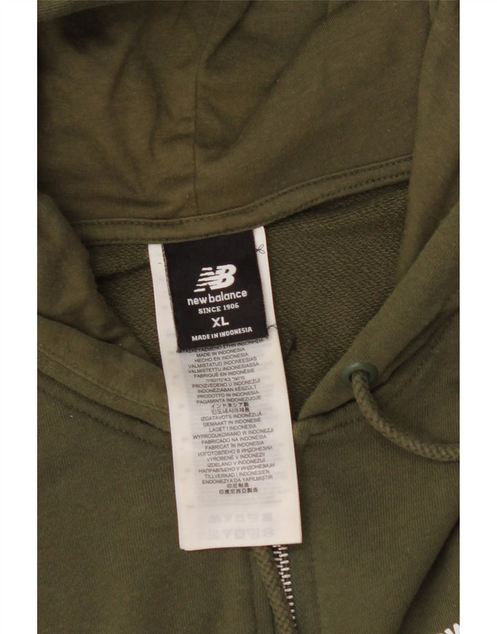 NEW BALANCE Herren Zip Hoodie Pullover XL Khaki Baumwolle