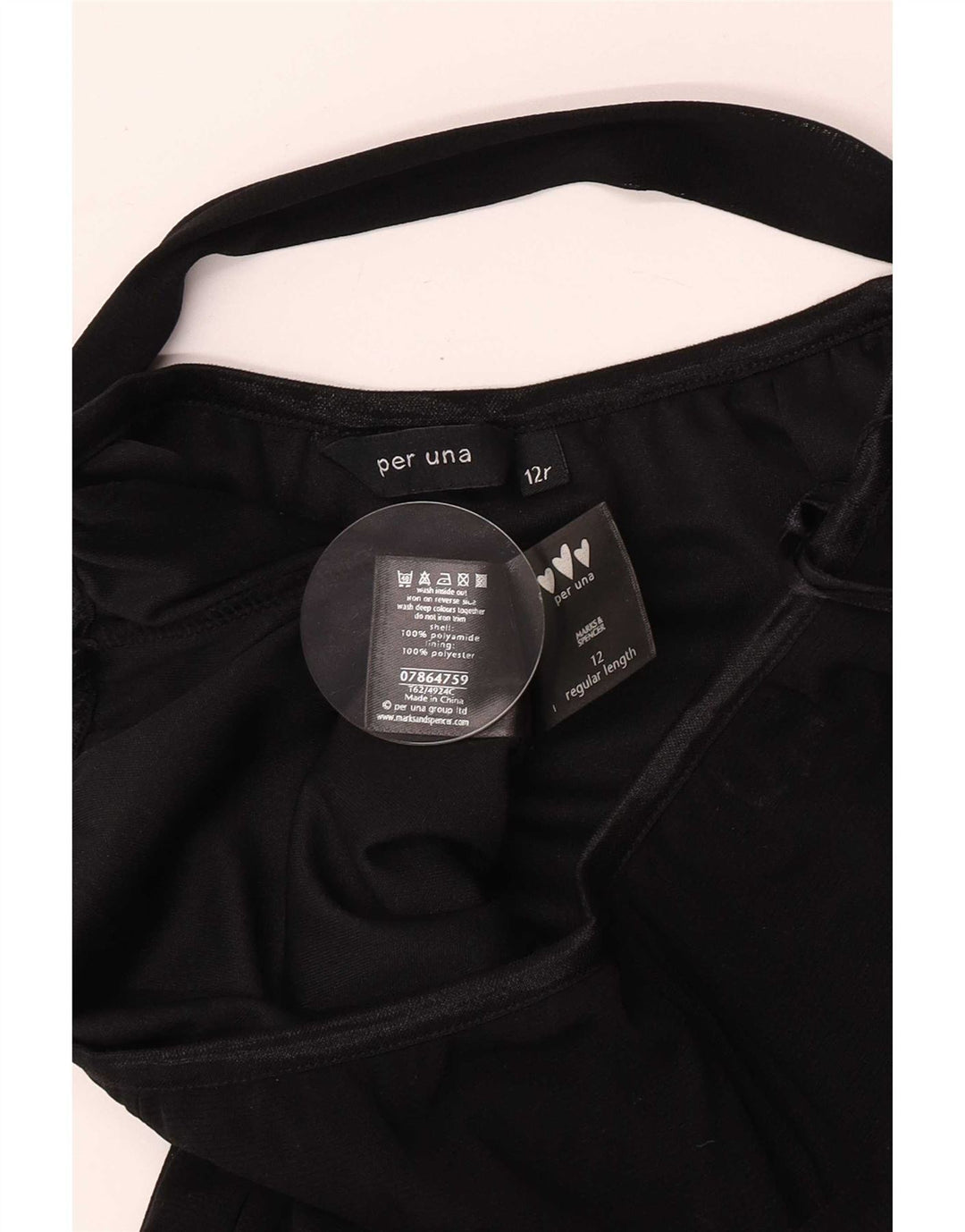Per Una Damen Normaler Maxirock UK 12 Medium W28 Schwarz Polyamid