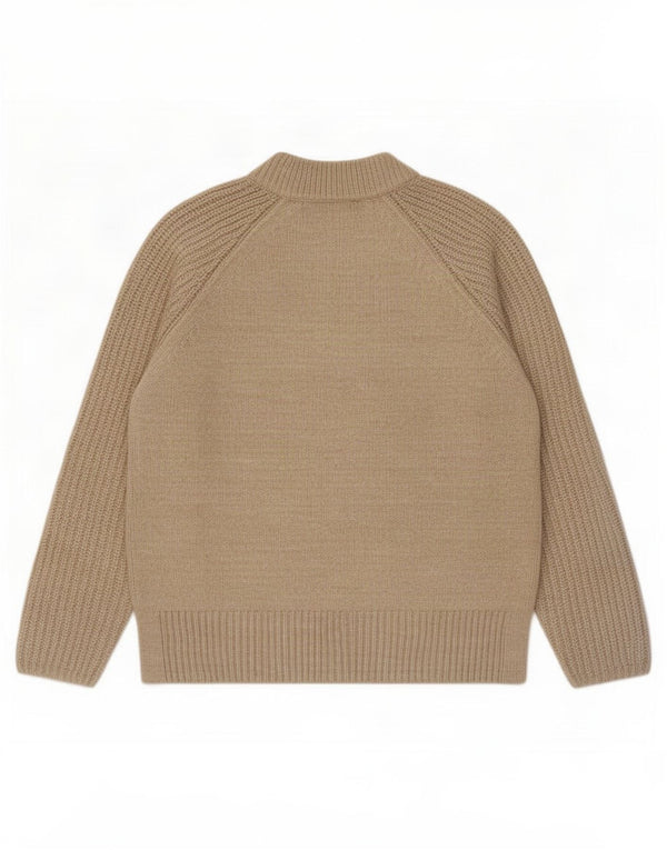 Marks & Spencer Damen-Pullover mit Rundhalsausschnitt, Gr. 10, Größe S, Beige, Acryl
