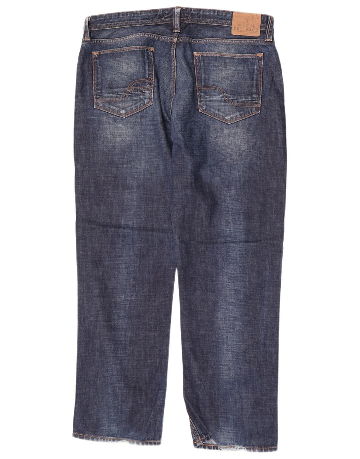 Fat Face Herren Straight Jeans W36 L31 Marineblaue Baumwolle