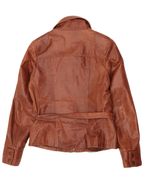 A. Raspini Damen Lederjacke UK 12 Mittelbraunes Leder