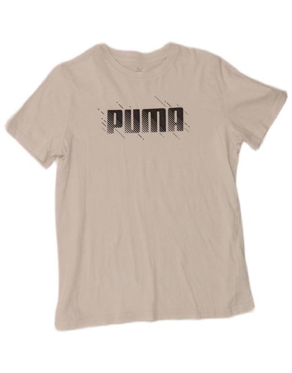 Puma Jungen T-Shirt mit Grafik, 15–16 Jahre, weiße Baumwolle