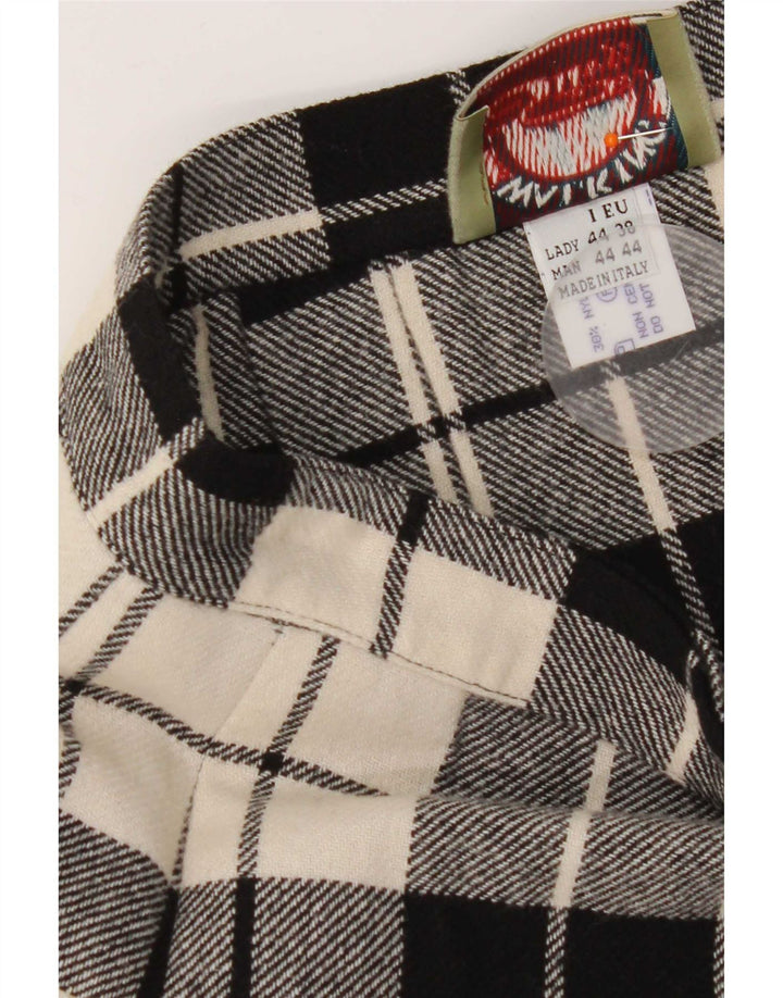 Silvy Damen Wickelrock IT 44 Medium W26 Schwarz karierte Wolle