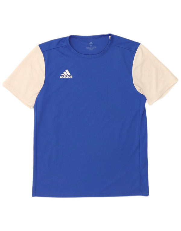 Adidas Herren Climalite T-Shirt Top Mittelblaues Colourblock-Polyester