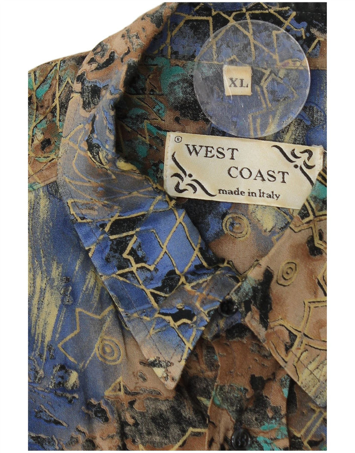 West Coast Herren-Hemd mit 3/4-Ärmeln, XL, mehrfarbig, geometrisch