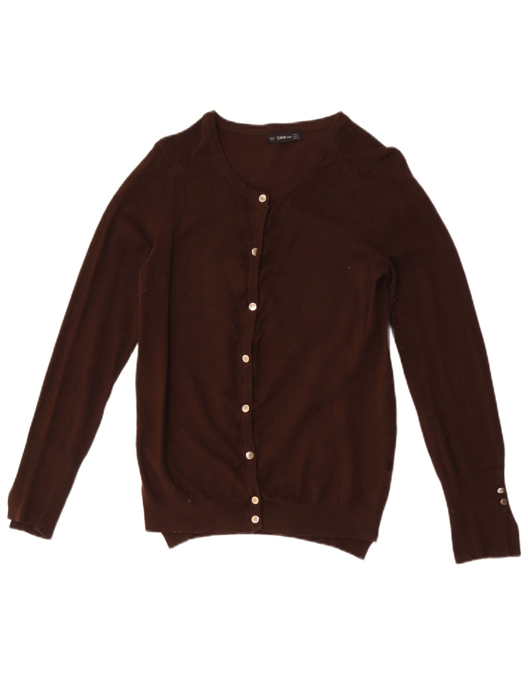 Zara Damen Strickjacke UK 12 Mittelbraune Viskose