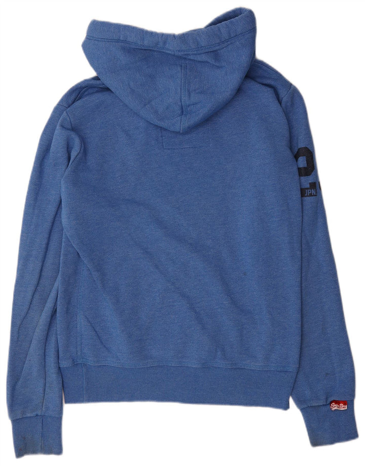 Superdry Herren Grafik-Kapuzenpullover aus mittelblauer Baumwolle