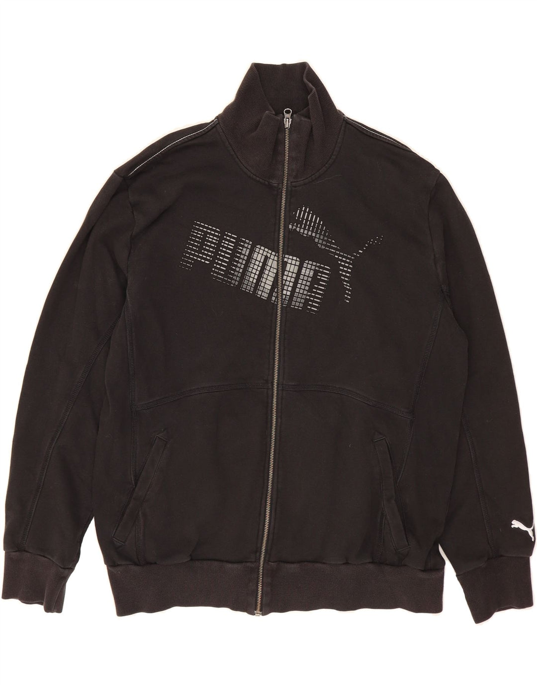 PUMA Mens Graphic Tracksuit Top Jacket XL Black Cotton Vintage Puma and Second-Hand Puma from Messina Hembry 