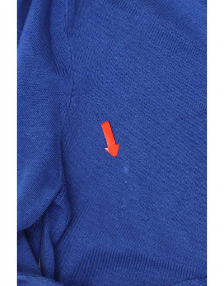 Tommy Hilfiger Herren-Pullover mit V-Ausschnitt aus mittelblauer Baumwolle