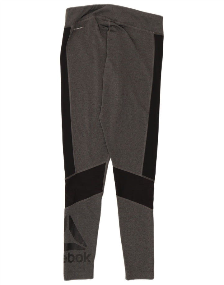 Reebok Damen Speedwick Graphic Leggings UK 12/14 Mittelgrau Farbblock