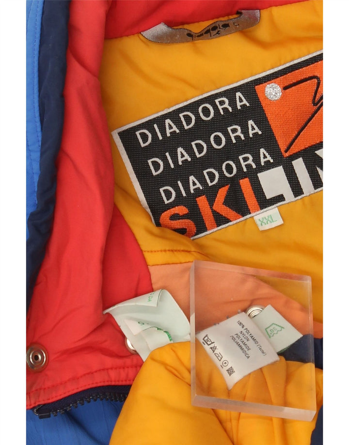 Diadora Herren Skijacke UK 44 2XL Mehrfarbiges Colourblock-Polyamid