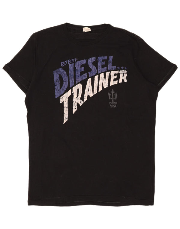 Diesel Herren Graphic T-Shirt Top XL Schwarz Baumwolle
