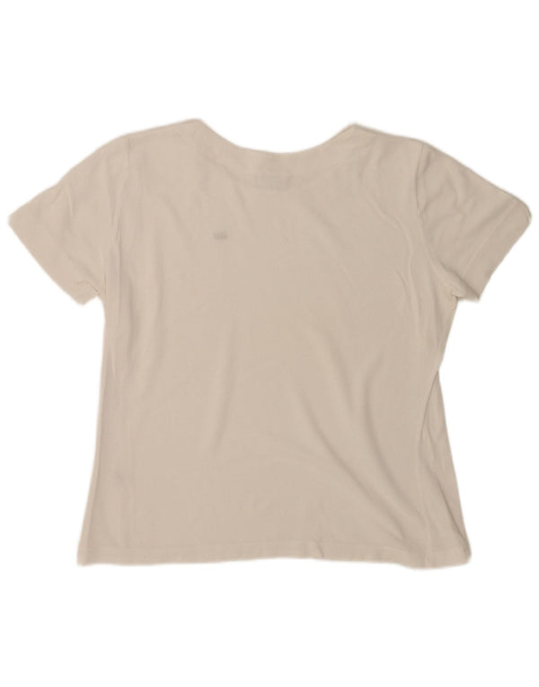 Lacoste Damen T-Shirt Top Größe 46 XL Weiße Baumwolle