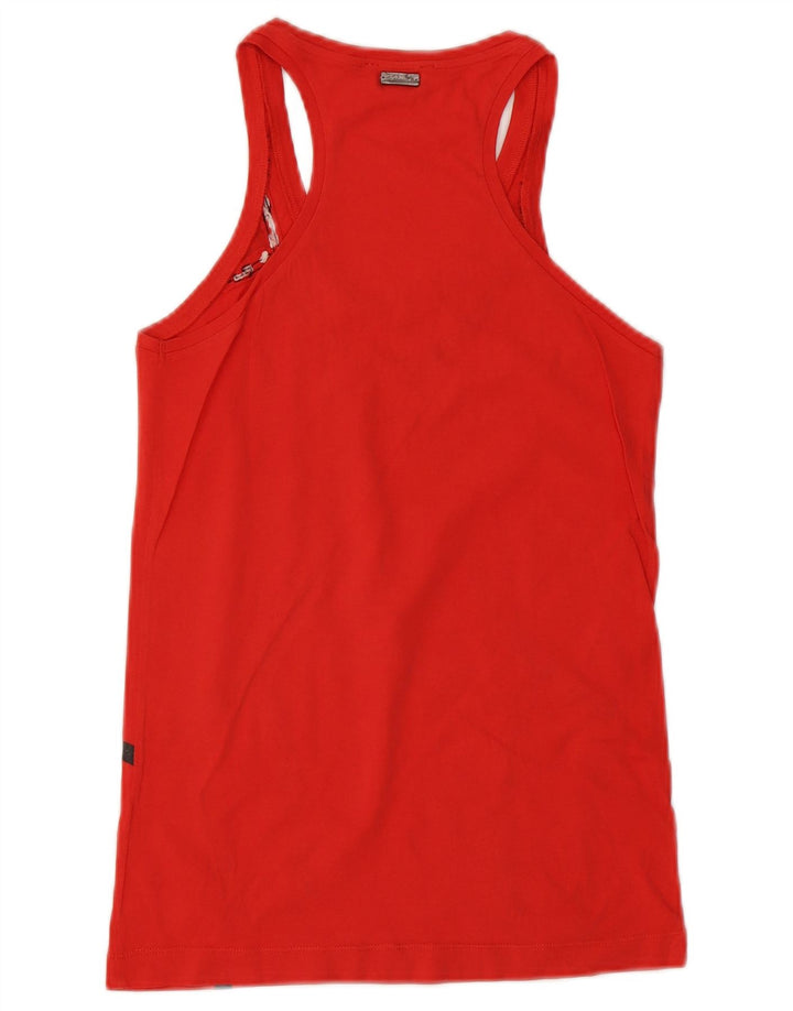 Diesel Damen-Trägershirt UK 12 Mittelroter Farbblock