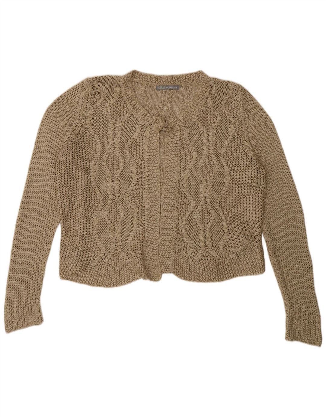 Marks & Spencer Damen-Strickjacke in Übergröße, Gr. 40, Beige, Acryl