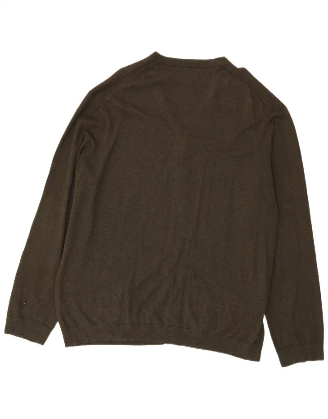 Marks & Spencer Herren Strickjacke 2XL Khaki Baumwolle