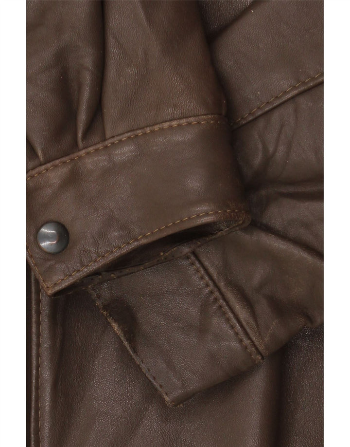 Vintage Herren Militärlederjacke IT 52 XL Braun