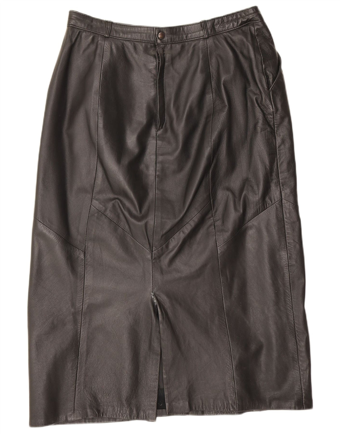 Vintage Damen Lederrock IT 42 Medium W28 Schwarz