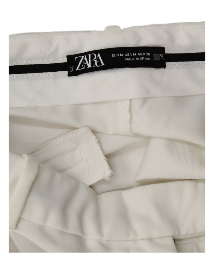 Zara Damen-Chinohose mit weitem Bein, Größe M, W28, L31, Weiß