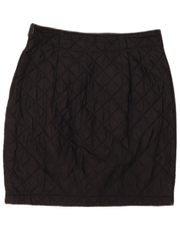 Benetton Damen Stepp-Minirock IT 44 Medium W30 Schwarzes Polyamid