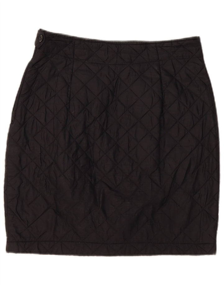 Benetton Damen Stepp-Minirock IT 44 Medium W30 Schwarzes Polyamid