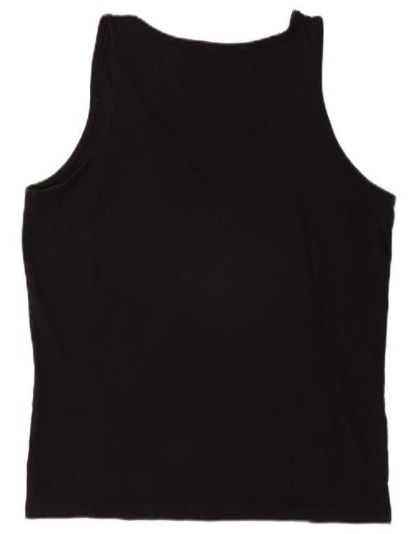 Calvin Klein Jeans Womens Graphic Vest Top UK 16 Large Black Cotton