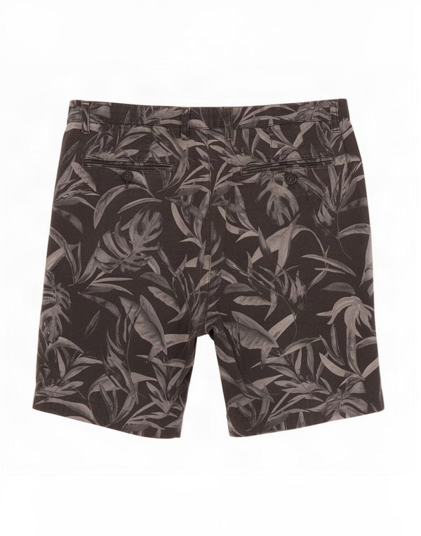 Ted Baker Herren-Chinoshorts, Größe L, W36, schwarze Baumwolle mit Blumenmuster