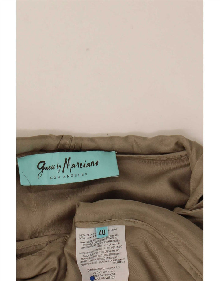 Guess By Marciano Damen-Utility-Jacke mit Kapuze IT 40 Small Beige Seide