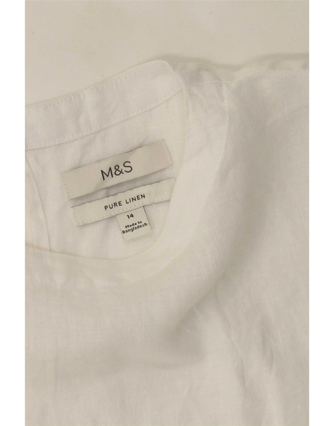 Marks & Spencer Damen-Blusenoberteil in Übergröße, Größe UK 14, Größe L, weißes Leinen
