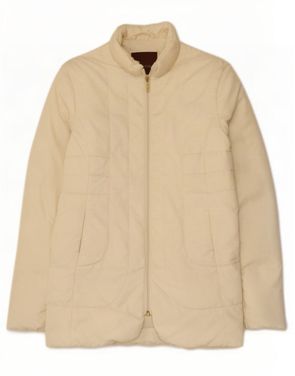 Moncler Damen wattierte Jacke Größe 2 Medium Off White Polyamid