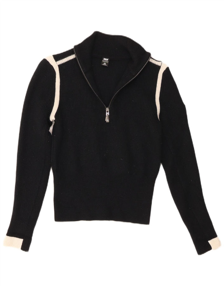 Helly Hansen Damen-Pullover mit Reißverschluss am Hals, Gr. 10, Größe S, Schwarz, Farbblock