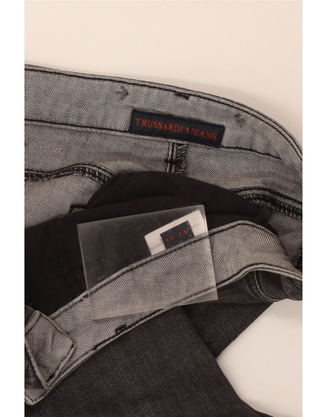 Trussardi Herren Straight Jeans W33 L26 Grau